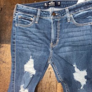 Mid rise super skinny dark wash jeans